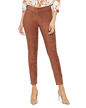 Nydj Basic Legging Pants In Faux Suede In Cofeee Bean