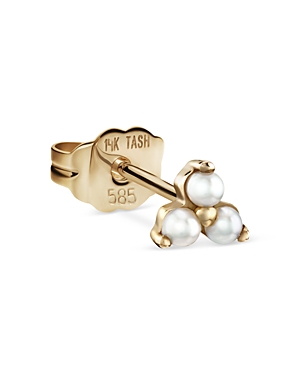 Maria Tash 14K Yellow Gold Freshwater Pearl Trinity Single Stud Earring