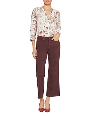 NYDJ JULIA RELAXED HIGH RISE FLARED JEANS IN EGGPLANT