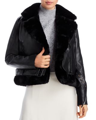 BLANKNYC Faux Shearling Moto Jacket Bloomingdale s