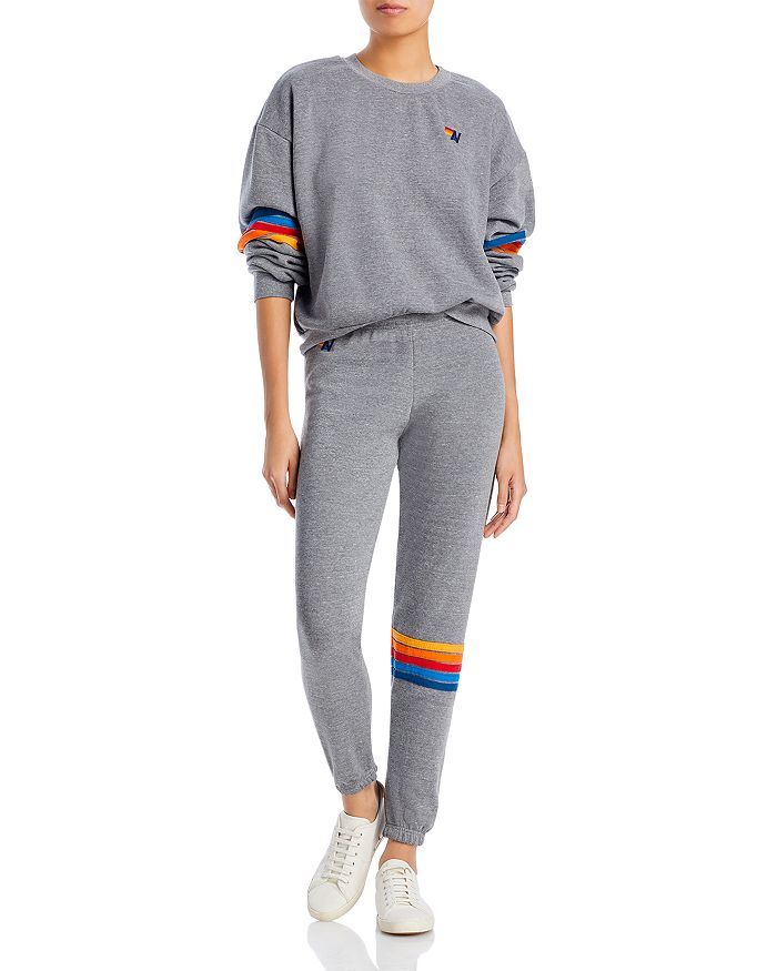 Aviator Nation Rainbow Stitch Sweatshirt & Sweatpants