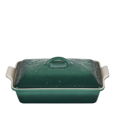 Le Creuset - Rectangular Casserole Baking Dish with an Olive Leaf Pattern
