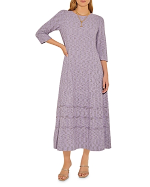 Misook Textured Stripe Stitch Knit Maxi Dress