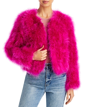Milly Feather Jacket In  Pink
