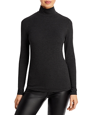 Shop Majestic Turtleneck Tee In 088 Anthra