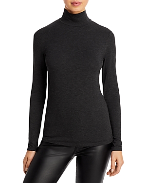 Shop Majestic Turtleneck Tee In 088 Anthra