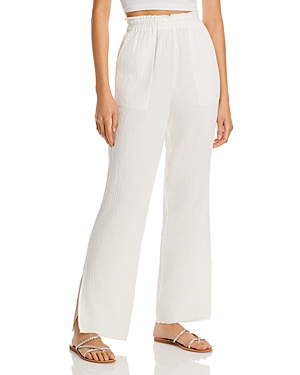 Rails Rowan High-rise Straight-leg Plisse Pants In White