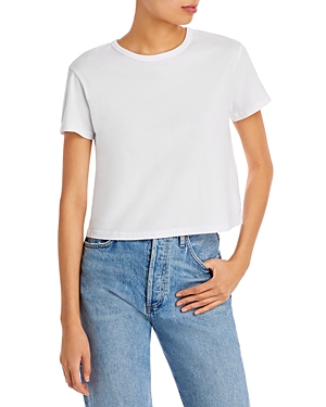 Monrow '50s Vintage Cropped Tee In White