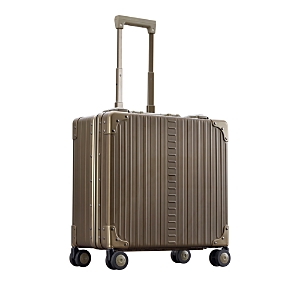 Aleon 17 Deluxe Aluminum Wheeled Briefcase In Brown