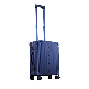 Aleon Aluminum International Carry On Spinner Suitcase In Blue