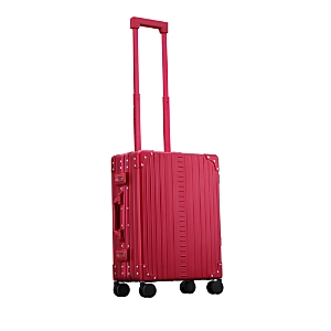 Aleon Aluminum International Carry On Spinner Suitcase In Red