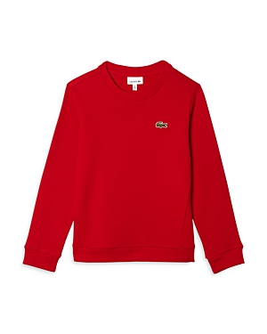Lacoste Boys' Cotton Fleece Sweatshirt - Little Kid, Big Kid In Red