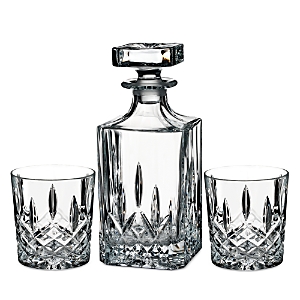 Marquis/waterford Marquis By Waterford Markham Squared Decanter & Double Old Fashioned Glass Set In Clear