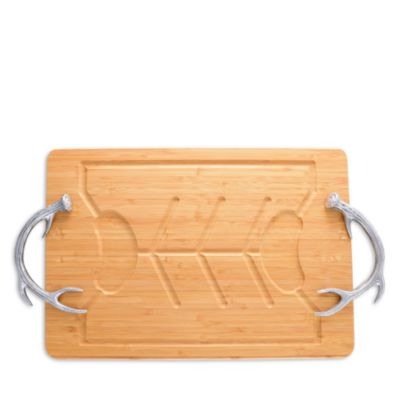 Metal Antler Handle Carving Board