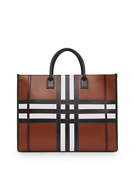 Burberry - Denny Exaggerated Check Leather Tote