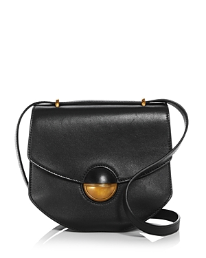 Proenza Schouler Mini Dia Round Leather Crossbody Bag In Black/gold