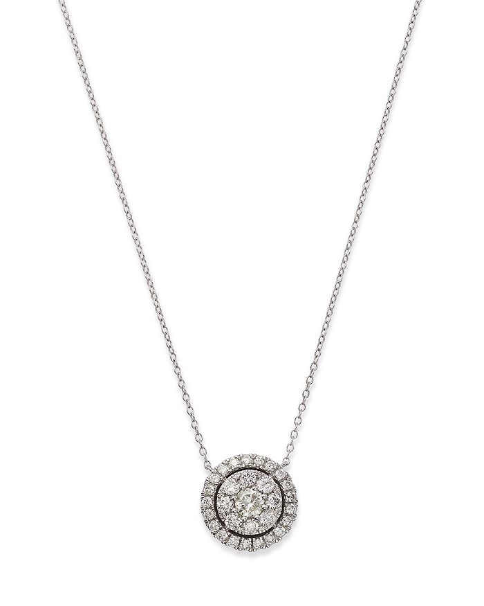 Bloomingdale's Diamond Cluster Pendant Necklace in 14K White Gold, 1.25 ...