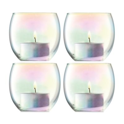 LSA - Mother of Pearl Look Votive Holders, Set of 4