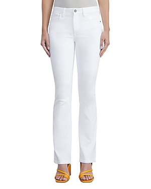 LAFAYETTE 148 MERCER HIGH RISE KICK FLARE JEANS IN WASHED PLASTER