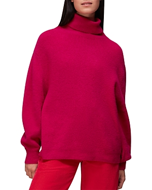 Whistles Ribbed Turtleneck Sweater In Pink