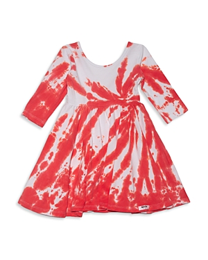 Shop Worthy Threads Girls' Tie Dye Twirly Dress - Little Kid, Big Kid In Bright Red