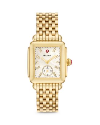 MICHELE Deco Mid Gold Diamond Dial Watch 29 x 31mm Bloomingdale s