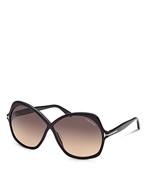 Shop Tom Ford Rosemin Butterfly Sunglasses, 64mm In Black/gray Gradient