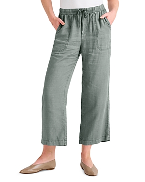 Splendid Angie Cropped Wide Leg Pants In Olive/brown