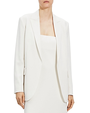 Theory Single Breasted Button-fastened Blazer In Rice