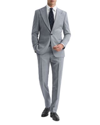 joe joseph abboud tan chambray linen slim fit suit