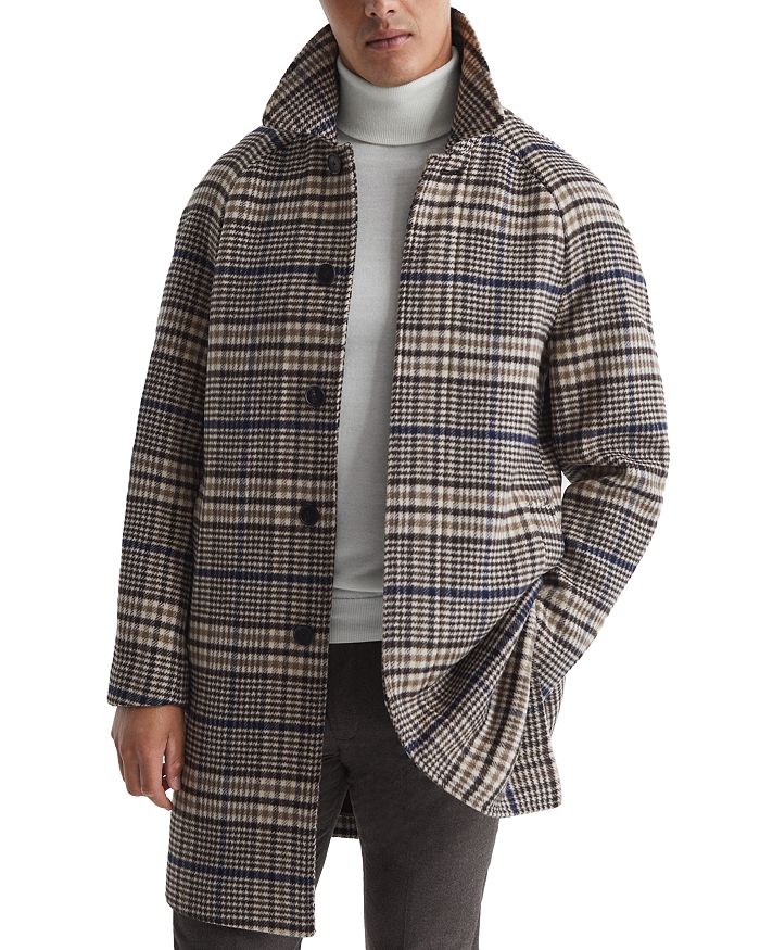 REISS - Jojo Wool Blend Check Relaxed Fit Coat