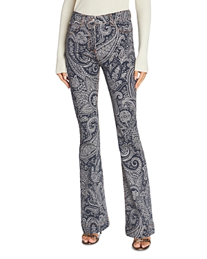 ETRO PRINTED HIGH RISE FLARE JEANS