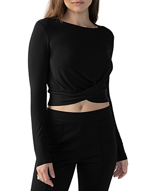 Sanctuary Keep It Sleek Knit Top In Black