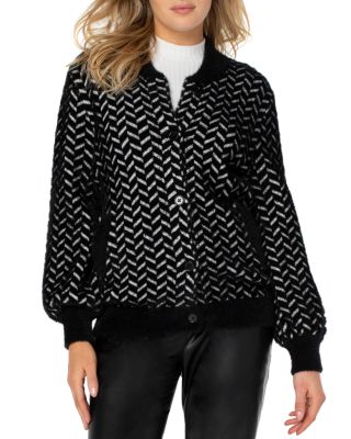 Liverpool Los Angeles - Textured Chevron Bomber Cardigan