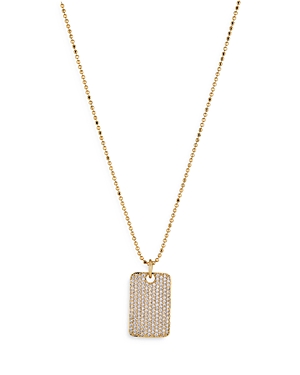 Shop Nadri Pave The Way Tag Pendant Necklace, 18 In Gold