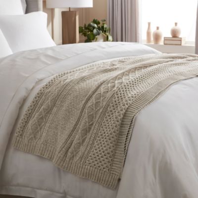 Aran Knit Throw Blanket
