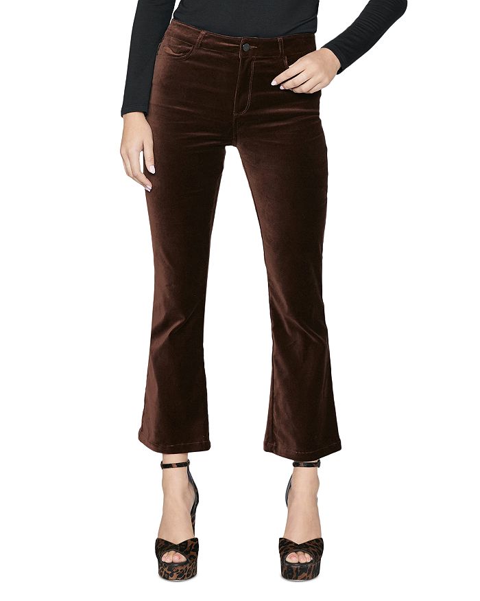 PAIGE Claudine High Rise Kick Flare Velvet Jeans in Chicory Coffee ...