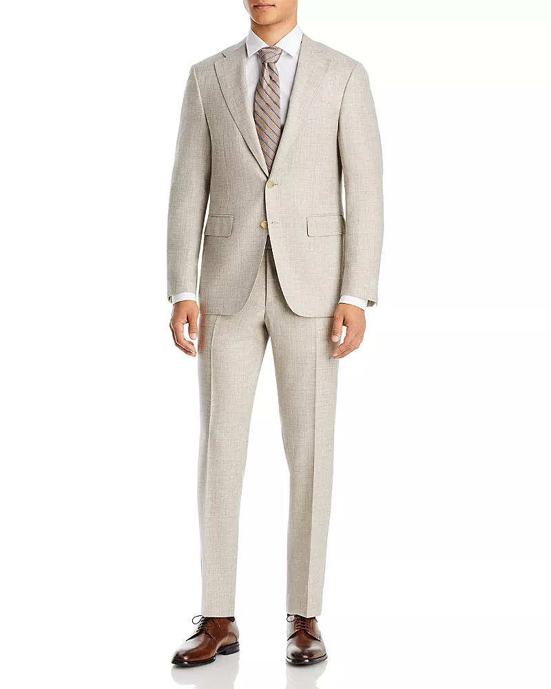 Canali Capri Slim Fit Melange Solid Suit