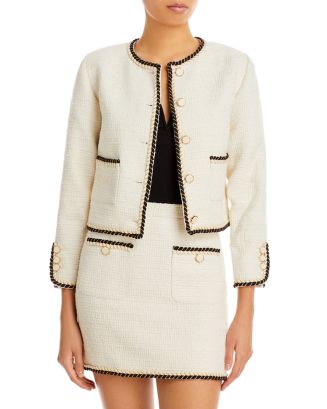Summer tweed Blaided trim Jacket <br> -Black-