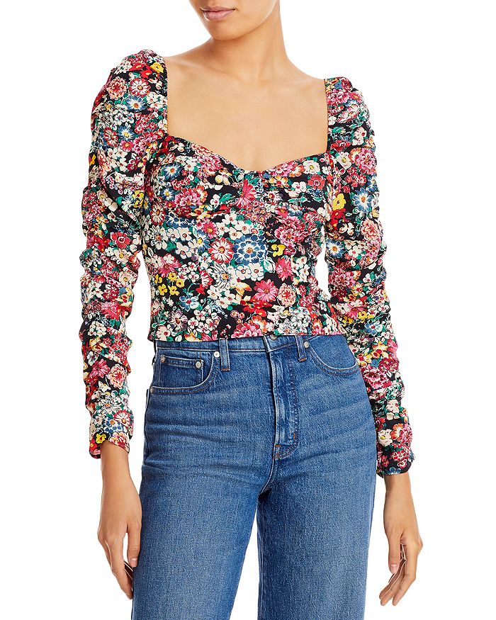 Floral Cropped Bustier Top