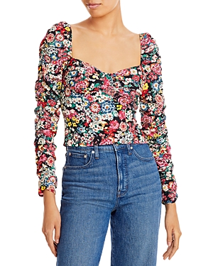Wayf Floral Cropped Bustier Top