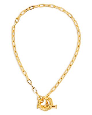 Bottega Veneta Chain Link Toggle Necklace, 17.9