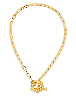 Bottega Veneta Chain Link Toggle Necklace, 17.9 In Gold