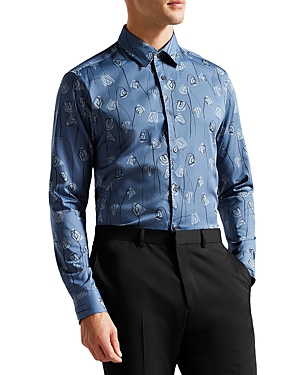 TED BAKER FRITH REGULAR FIT FLOWER PRINT SHIRT