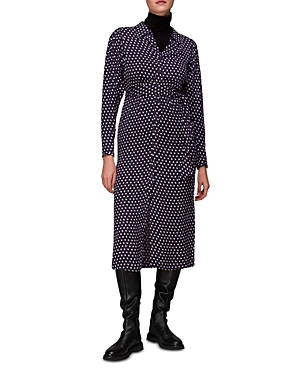 Whistles Dotted Spot Print Shirt Dress In Multicolor