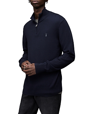Allsaints Kilburn Wool Blend Half-zip Pullover In Deep Blue