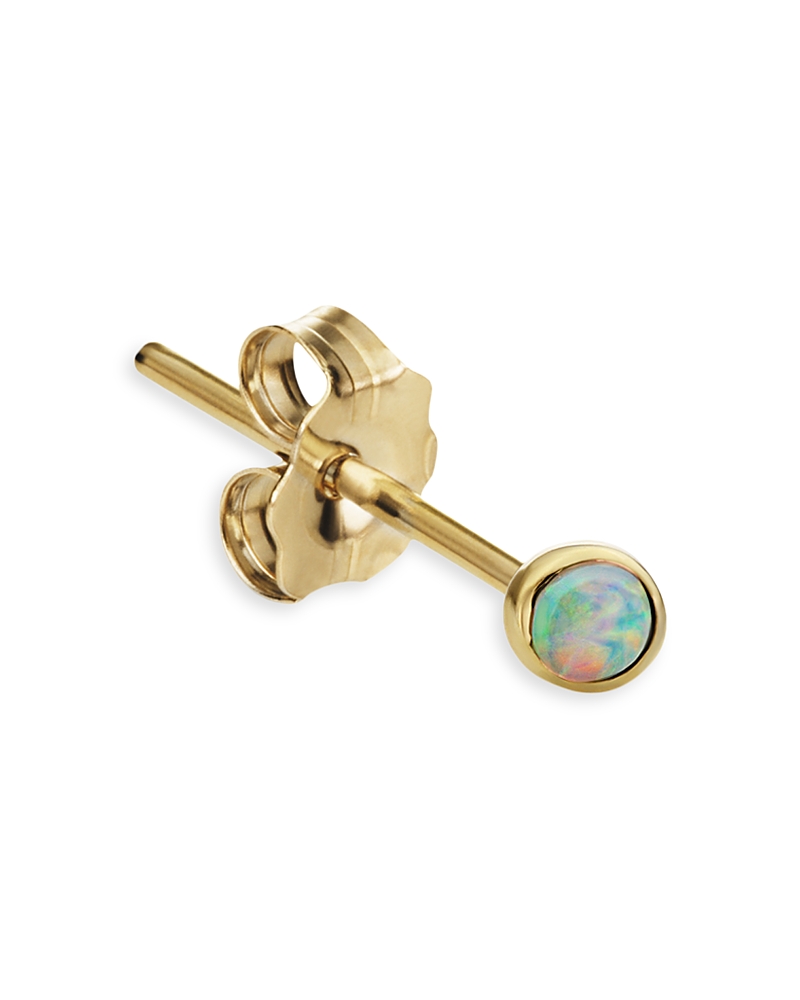 Maria Tash 14K Yellow Gold Opal Bezel Single Stud Earring