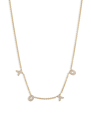 Nadri Heartbreaker Cubic Zirconia Xo Collar Necklace, 16-18 In White/gold