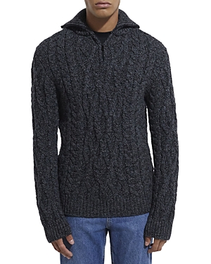 The Kooples Quarter Zip Cable Knit Sweater