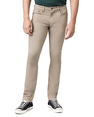 Paige Transcend Lennox Slim Fit Twill Pants In Khaki Sand